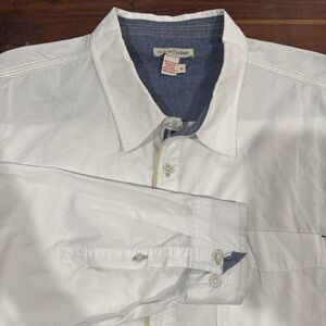 Carbon 2 Cobalt Shirt Mens X-Large White Long Sleeve Button‎ Up Cotton Casual